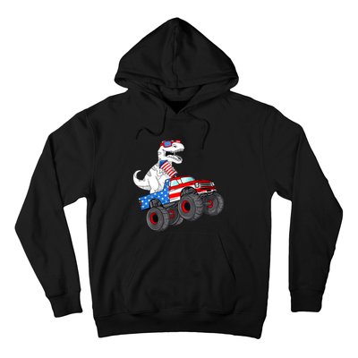 4th Of July T Rex Dino Trex Dinosaur Monster Truck Fireworks Hoodie