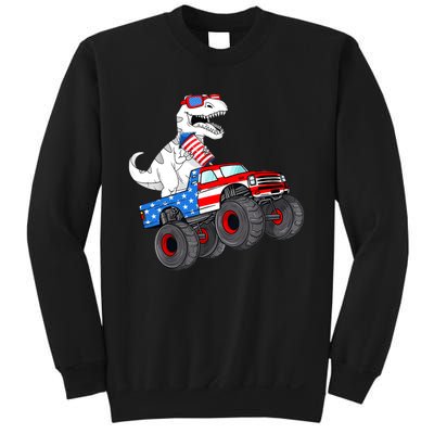 4th Of July T Rex Dino Trex Dinosaur Monster Truck Fireworks Sweatshirt