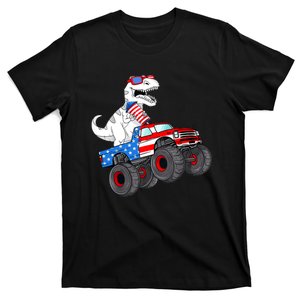 4th Of July T Rex Dino Trex Dinosaur Monster Truck Fireworks T-Shirt