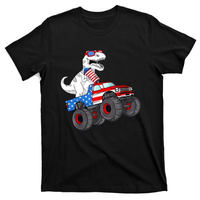 4th Of July T Rex Dino Trex Dinosaur Monster Truck Fireworks T-Shirt