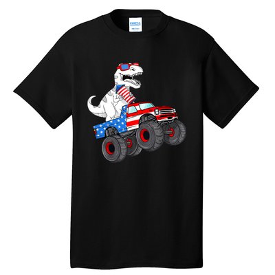 4th Of July T Rex Dino Trex Dinosaur Monster Truck Fireworks Tall T-Shirt