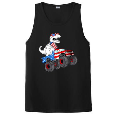 4th Of July T Rex Dino Trex Dinosaur Monster Truck Fireworks PosiCharge Competitor Tank