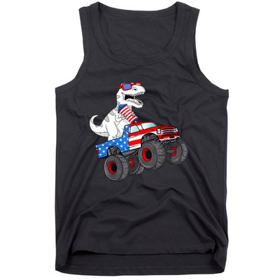 4th Of July T Rex Dino Trex Dinosaur Monster Truck Fireworks Tank Top