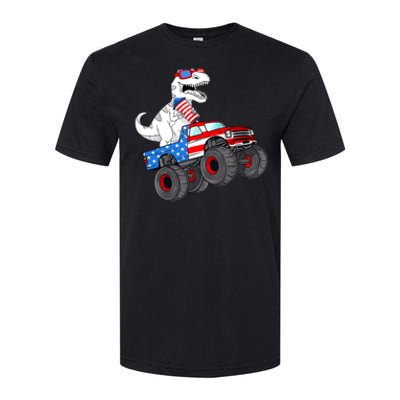 4th Of July T Rex Dino Trex Dinosaur Monster Truck Fireworks Softstyle CVC T-Shirt