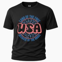 4th Of July Land Of The Free Because Of The Brave Usa Gift Cooling Performance Crew T-Shirt