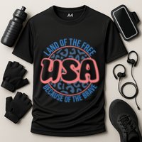 4th Of July Land Of The Free Because Of The Brave Usa Gift Cooling Performance Crew T-Shirt