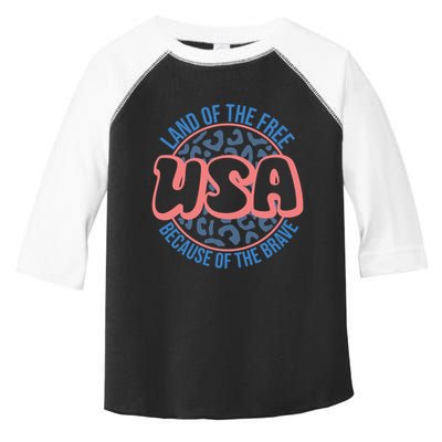 4th Of July Land Of The Free Because Of The Brave Usa Gift Toddler Fine Jersey T-Shirt