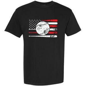 4th Of July Baseball American Flag Garment-Dyed Heavyweight T-Shirt