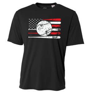 4th Of July Baseball American Flag Cooling Performance Crew T-Shirt