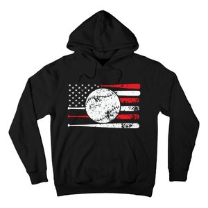 4th Of July Baseball American Flag Hoodie