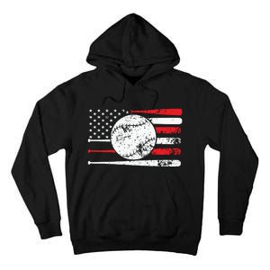 4th Of July Baseball American Flag Tall Hoodie