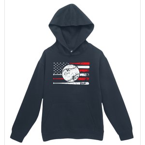 4th Of July Baseball American Flag Urban Pullover Hoodie