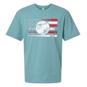 4th Of July Baseball American Flag Sueded Cloud Jersey T-Shirt