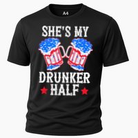 4th of July Matching Couple She's Is My Drunker Half Cooling Performance Crew T-Shirt