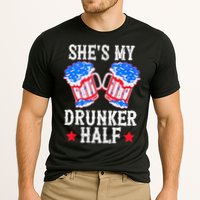 4th of July Matching Couple She's Is My Drunker Half Cooling Performance Crew T-Shirt