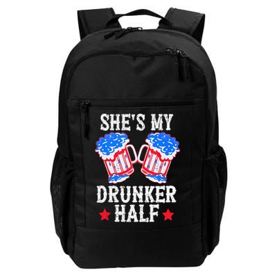 4th of July Matching Couple She's Is My Drunker Half Backpack
