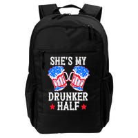4th of July Matching Couple She's Is My Drunker Half Backpack