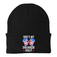 4th of July Matching Couple She's Is My Drunker Half Beanie