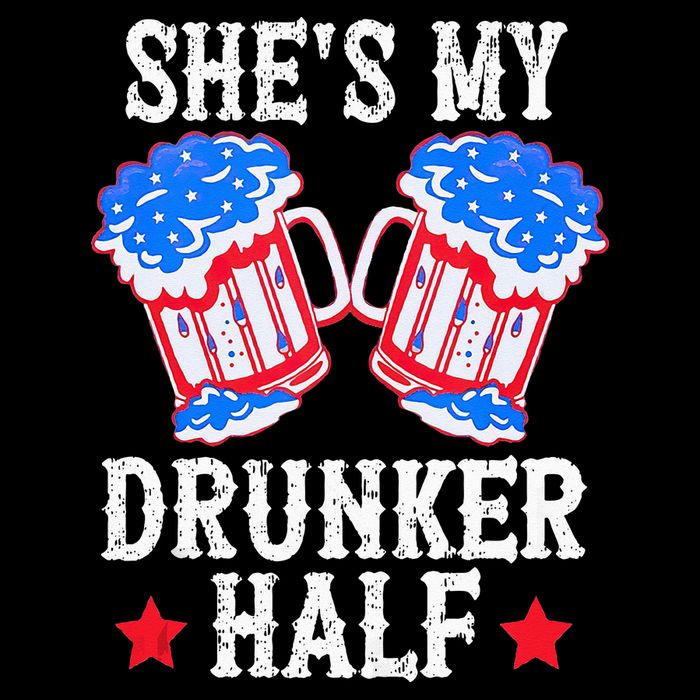 4th of July Matching Couple She's Is My Drunker Half 16 in Basic Backpack