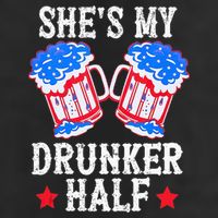 4th of July Matching Couple She's Is My Drunker Half 25L Jumbo Tote