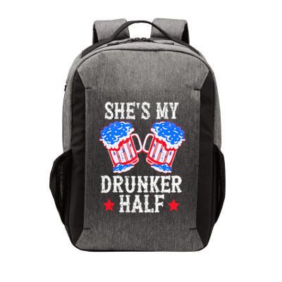 4th of July Matching Couple She's Is My Drunker Half Vector Backpack