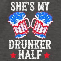 4th of July Matching Couple She's Is My Drunker Half Vector Backpack