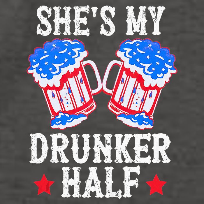 4th of July Matching Couple She's Is My Drunker Half Vector Backpack