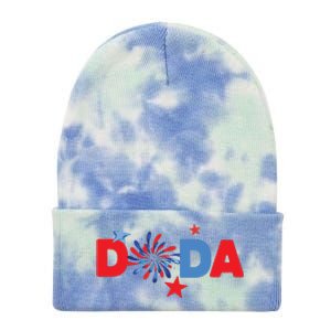 4th Of July Birthday Matching One Little Firecracker Tie Dye 12in Knit Beanie