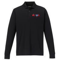 4th Of July Birthday Matching One Little Firecracker Performance Long Sleeve Polo