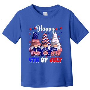 4th Of July Gnomes Happy 4th Of July Fireworks Usa Flag Gift Toddler T-Shirt