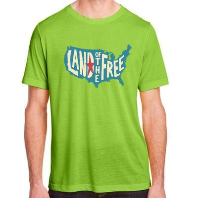 4th Of July Map Of The Usa Land Of The Free Meaningful Gift Adult ChromaSoft Performance T-Shirt