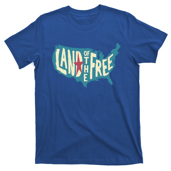 4th Of July Map Of The Usa Land Of The Free Meaningful Gift T-Shirt