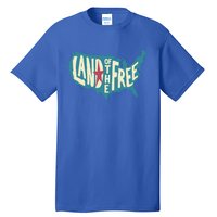 4th Of July Map Of The Usa Land Of The Free Meaningful Gift Tall T-Shirt