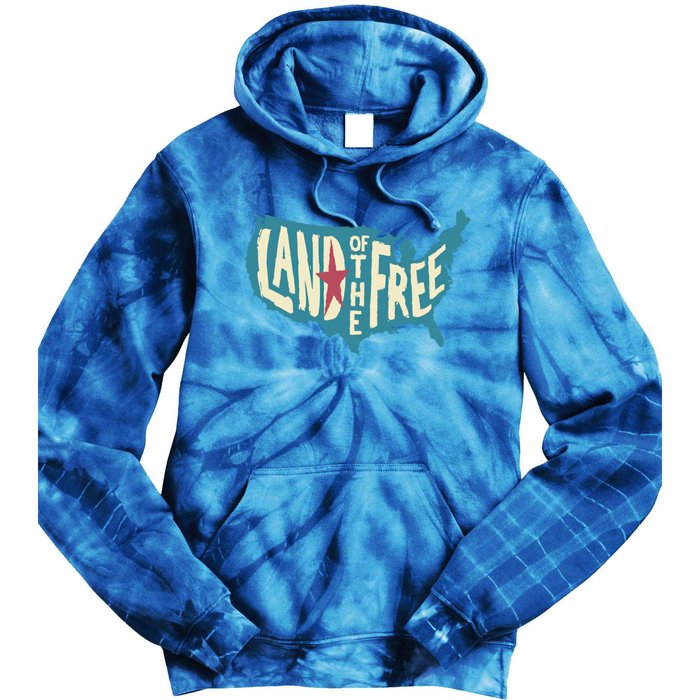 4th Of July Map Of The Usa Land Of The Free Meaningful Gift Tie Dye Hoodie