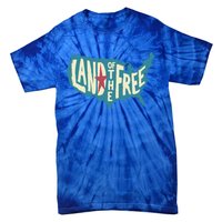 4th Of July Map Of The Usa Land Of The Free Meaningful Gift Tie-Dye T-Shirt