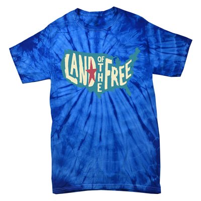 4th Of July Map Of The Usa Land Of The Free Meaningful Gift Tie-Dye T-Shirt