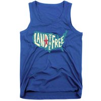 4th Of July Map Of The Usa Land Of The Free Meaningful Gift Tank Top