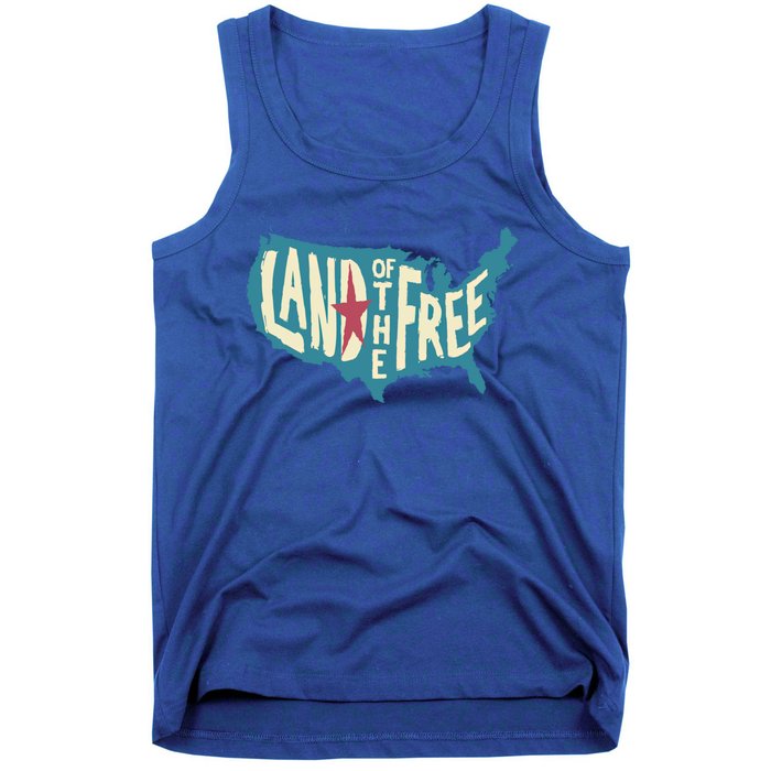 4th Of July Map Of The Usa Land Of The Free Meaningful Gift Tank Top