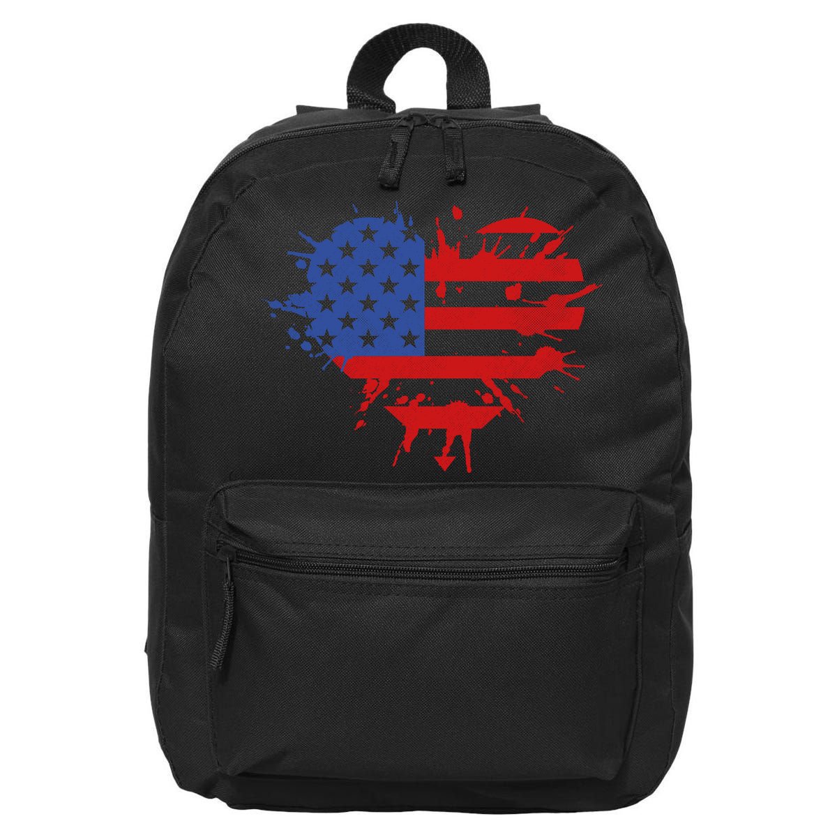 4th Of July American Flag Patriotic I Heart The USA 16 in Basic Backpack