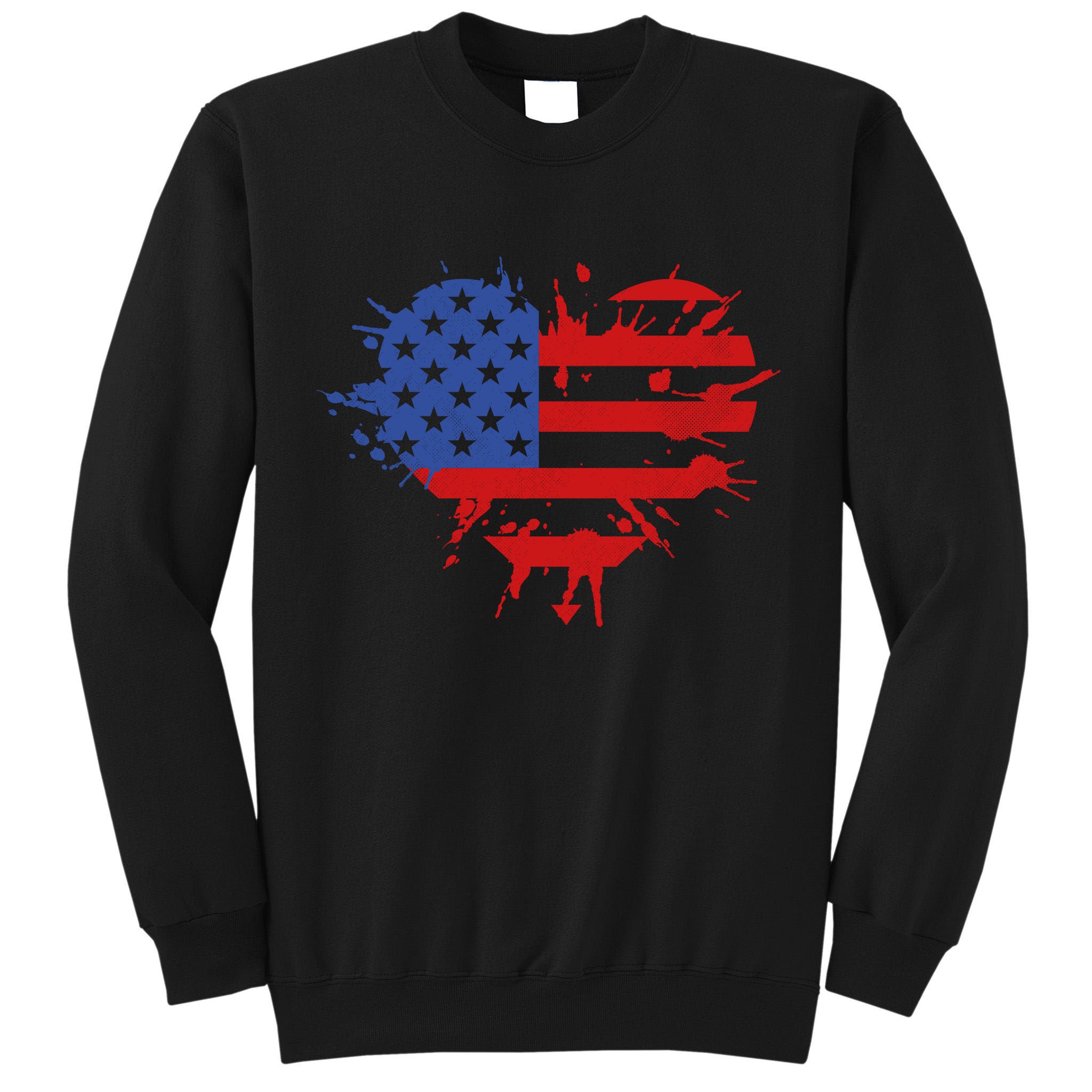 4th Of July American Flag Patriotic I Heart The USA Tall Sweatshirt