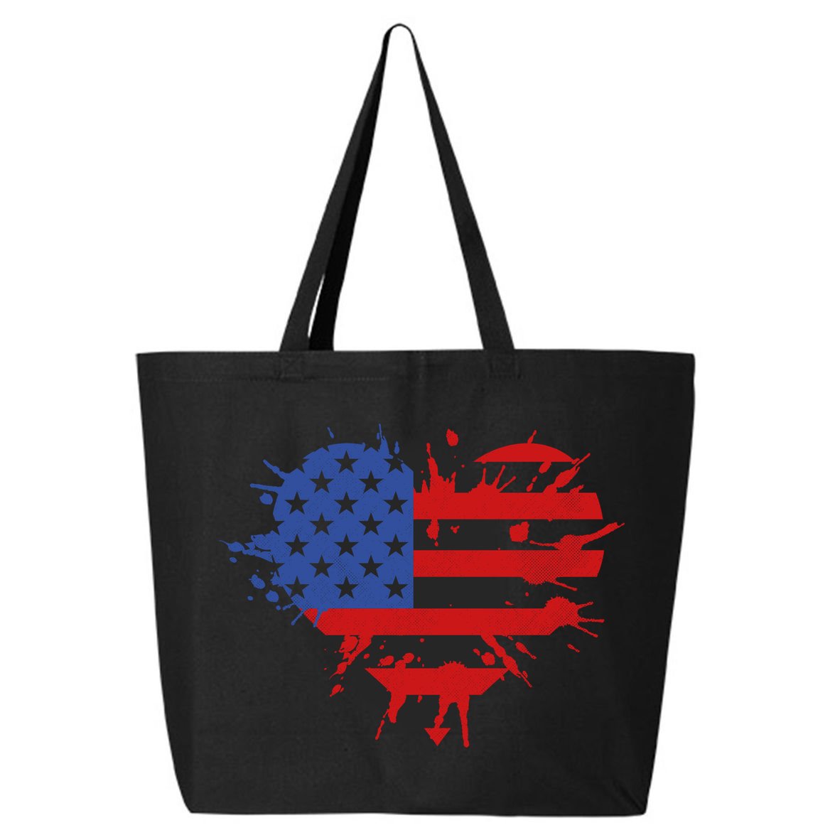 4th Of July American Flag Patriotic I Heart The USA 25L Jumbo Tote