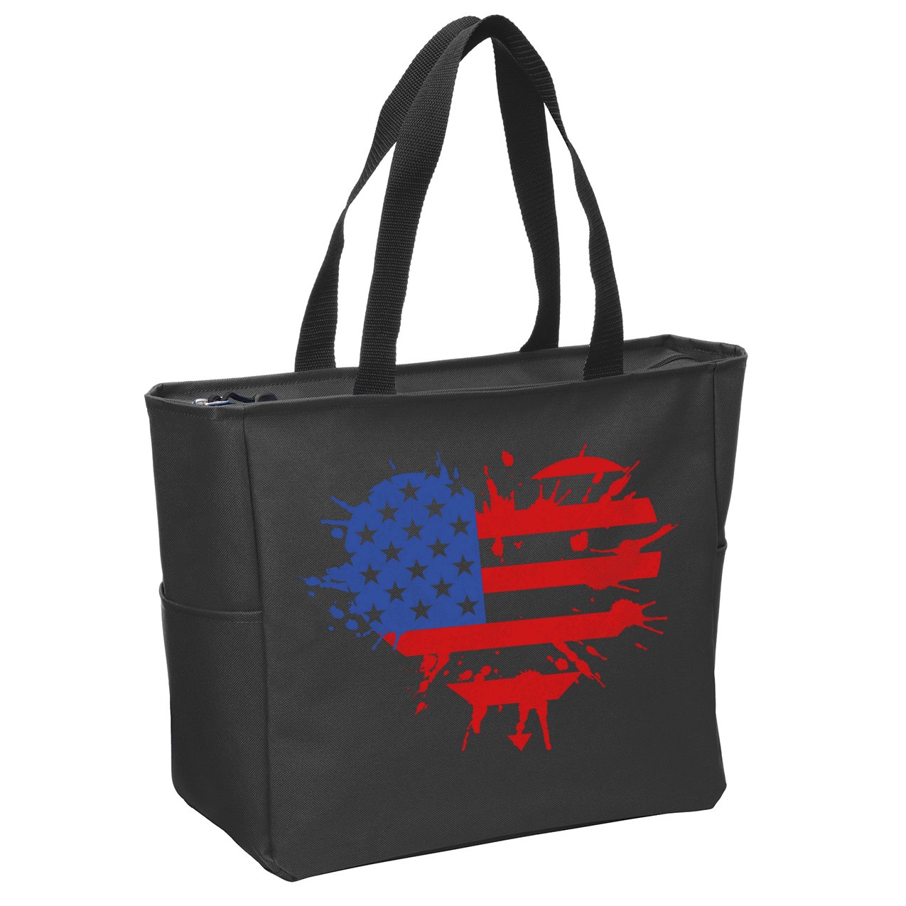 4th Of July American Flag Patriotic I Heart The USA Zip Tote Bag