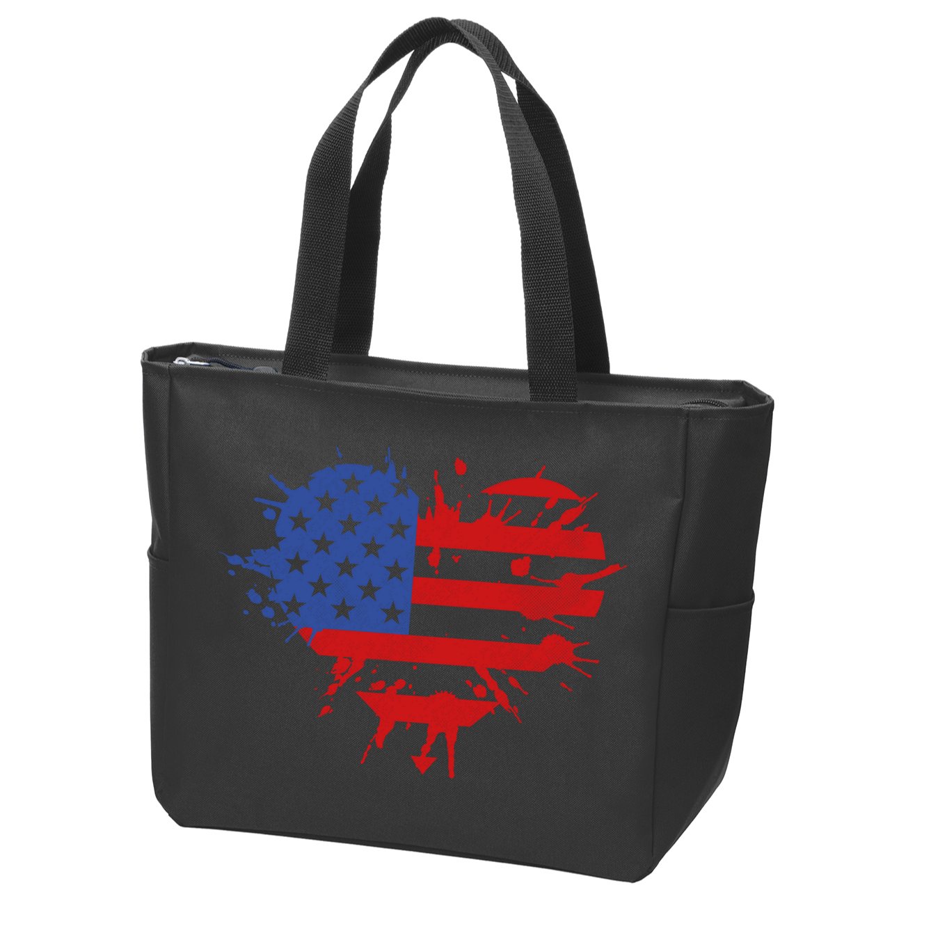 4th Of July American Flag Patriotic I Heart The USA Zip Tote Bag