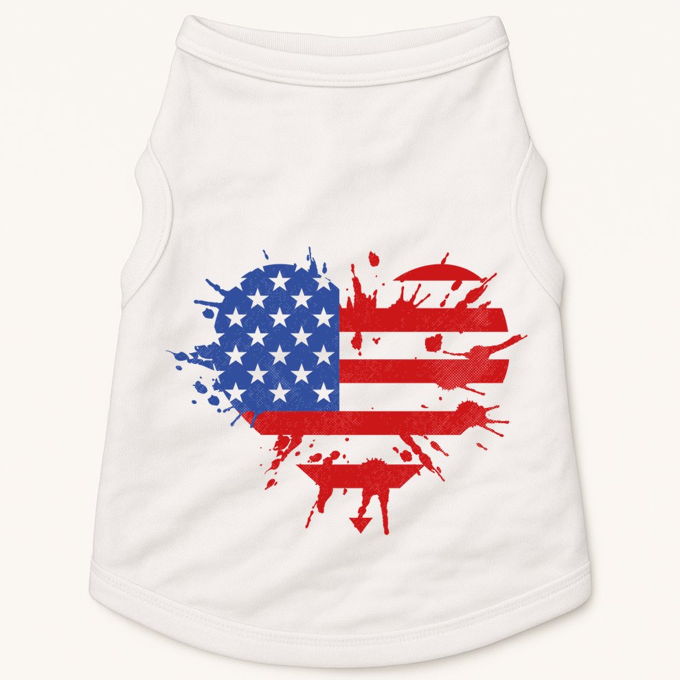 4th Of July American Flag Patriotic I Heart The USA Doggie Tank