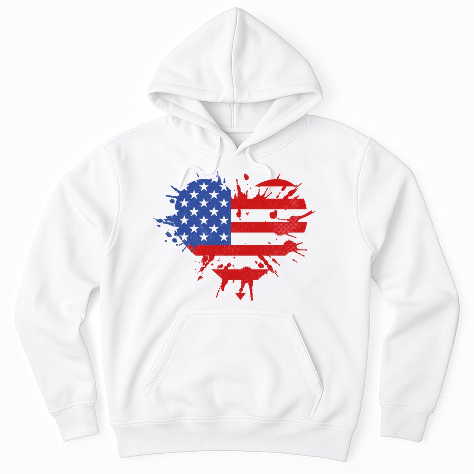 4th Of July American Flag Patriotic I Heart The USA Hoodie
