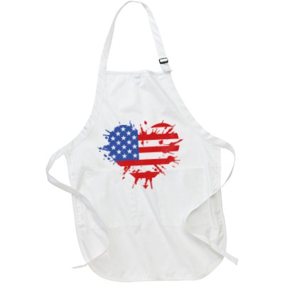 4th Of July American Flag Patriotic I Heart The USA Apron