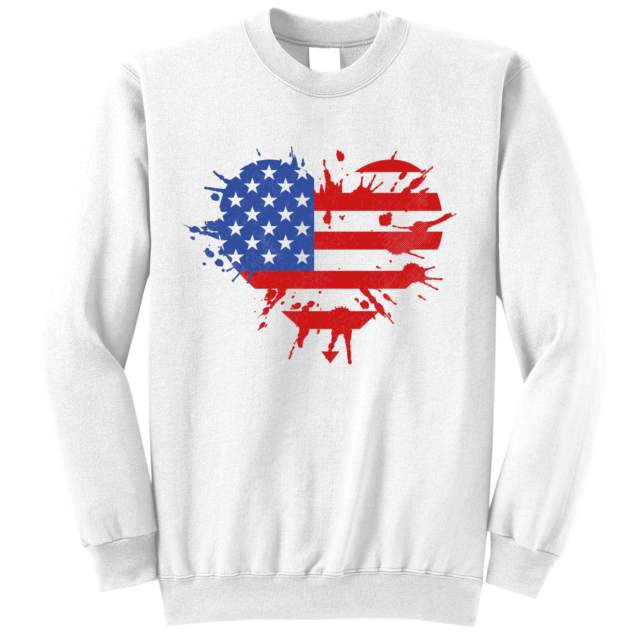 4th Of July American Flag Patriotic I Heart The USA Sweatshirt