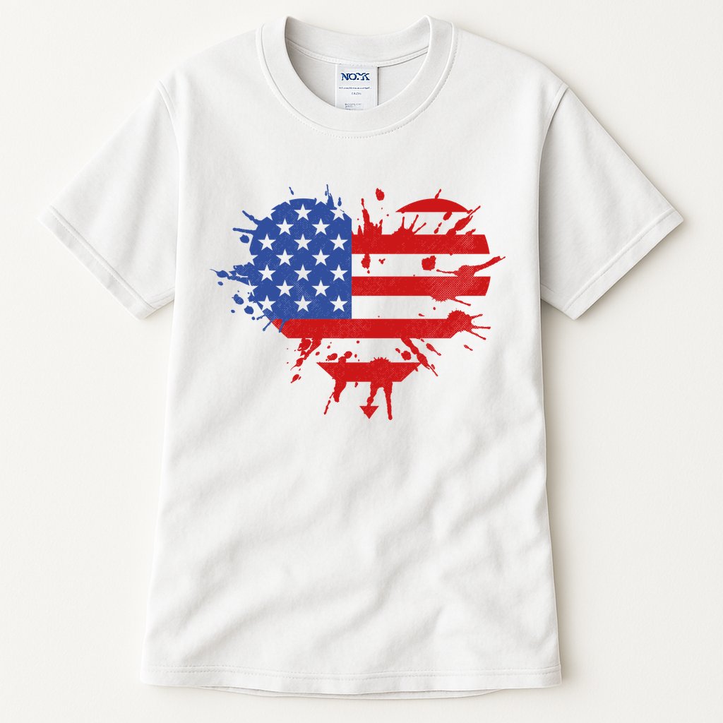 4th Of July American Flag Patriotic I Heart The USA Tall T-Shirt