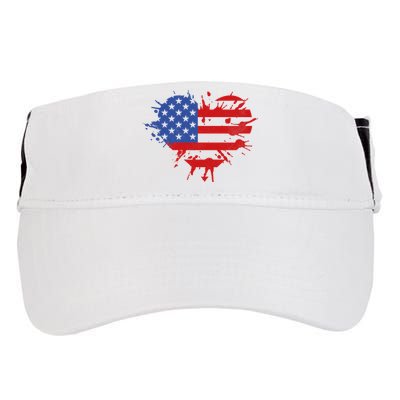 4th Of July American Flag Patriotic I Heart The USA Adult Drive Performance Visor