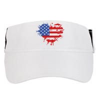 4th Of July American Flag Patriotic I Heart The USA Adult Drive Performance Visor